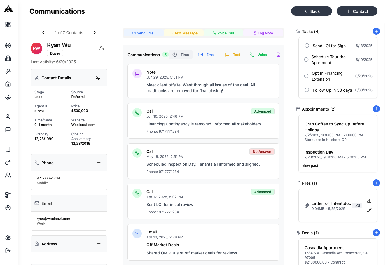 CRM Demo Screenshot